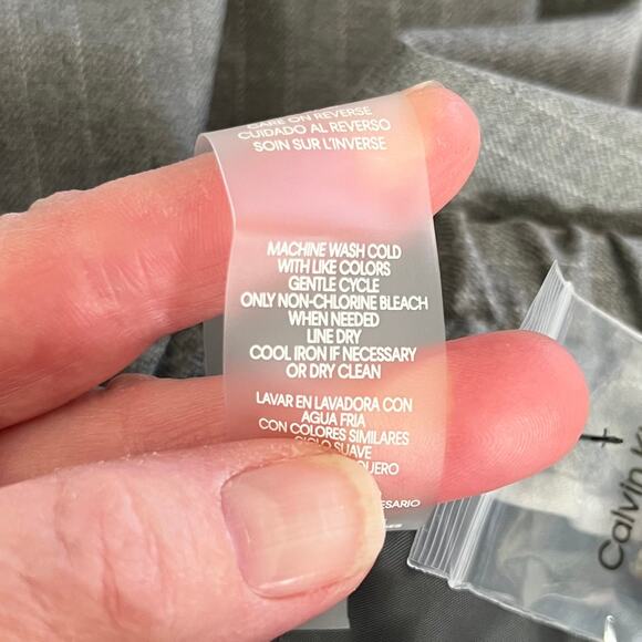 Calvin Klein Gray Pinstripe Straight-Leg High Rise Cropped Trouser Pants 14 NWT - Picture 12 of 14